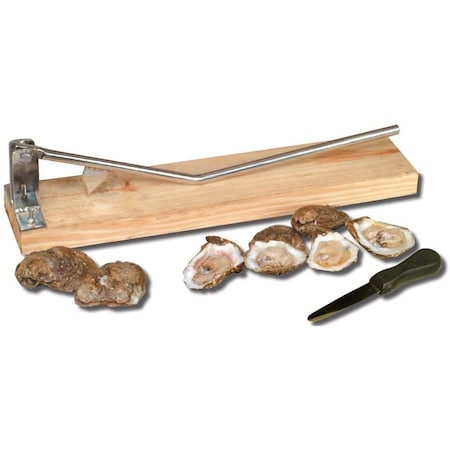King Kooker Stainless Steel, Wooden Base, Oyster Knife 5500